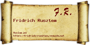 Fridrich Rusztem névjegykártya